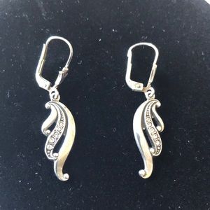 Sterling silver ( marked) & Clear Rhinestone earrings